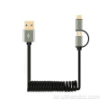 마이크로 타입 C 충전 스프링 PVC USB 케이블